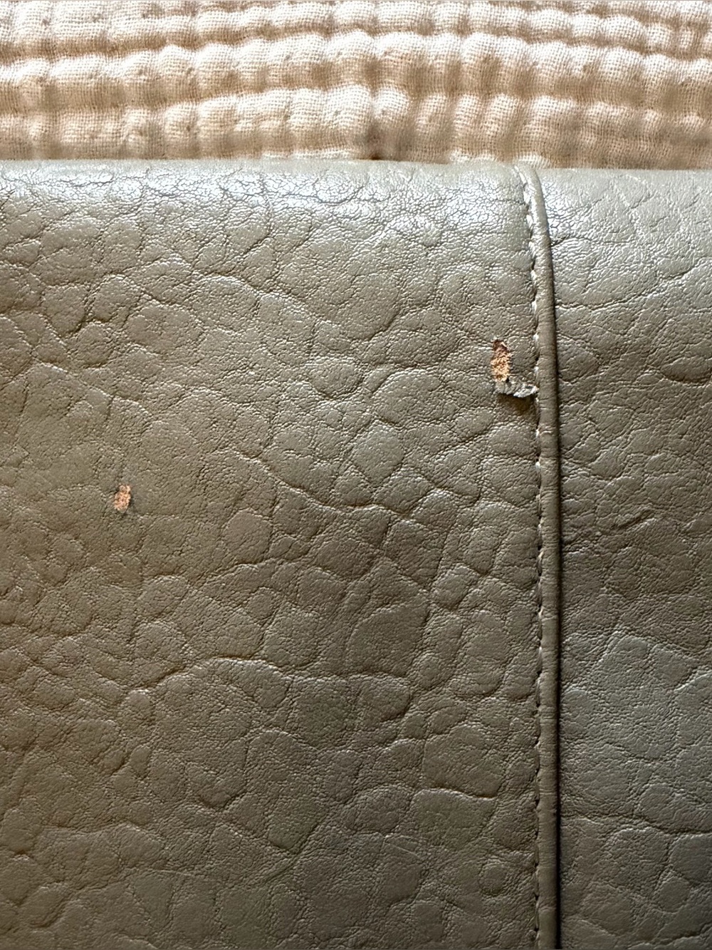 Olive Green Pleather Fold-Over Clutch with Gold Hardware - Picture 10 of 12